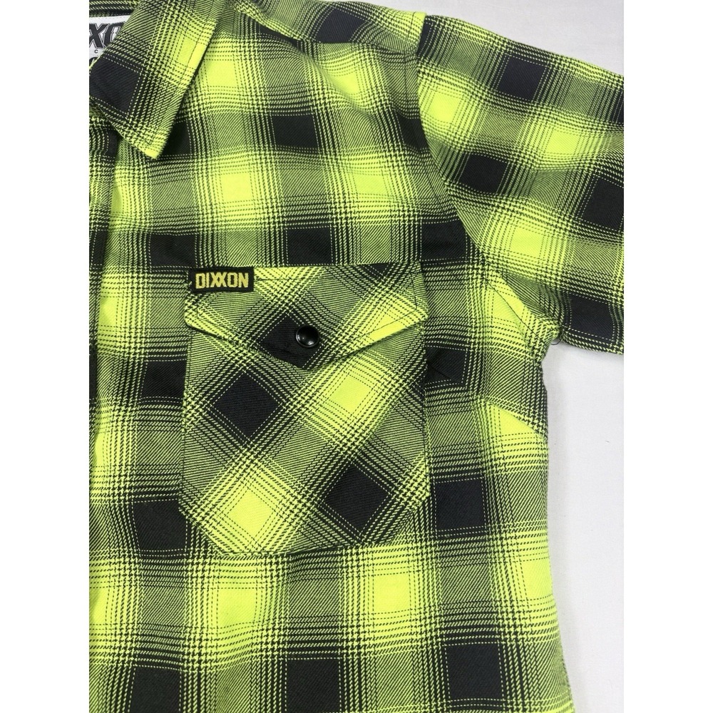 Dixxon Long Sleeve Flannel Button- Up The Lizard Womens Medium Green Black Plaid - Picture 8 of 16